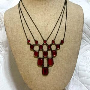Red deco necklace bib statement